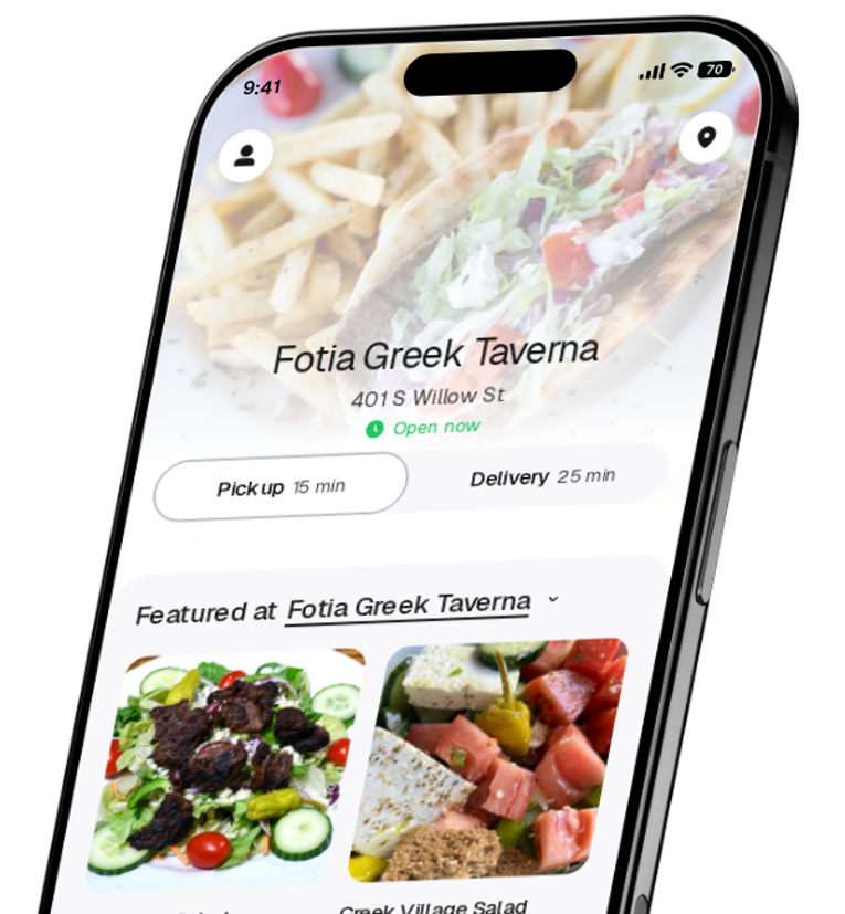 Fotia Greek Taverna app preview