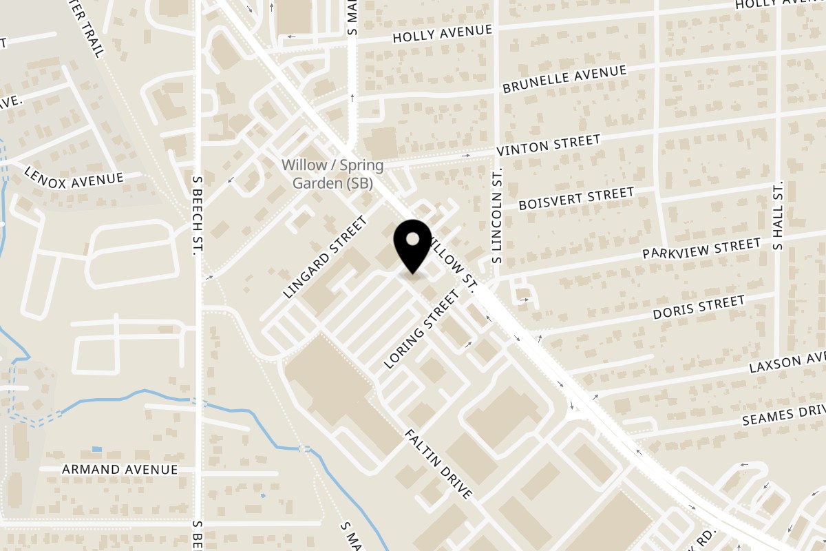 Map showing the location of Fotia Greek Taverna on 401 S Willow St in Manchester